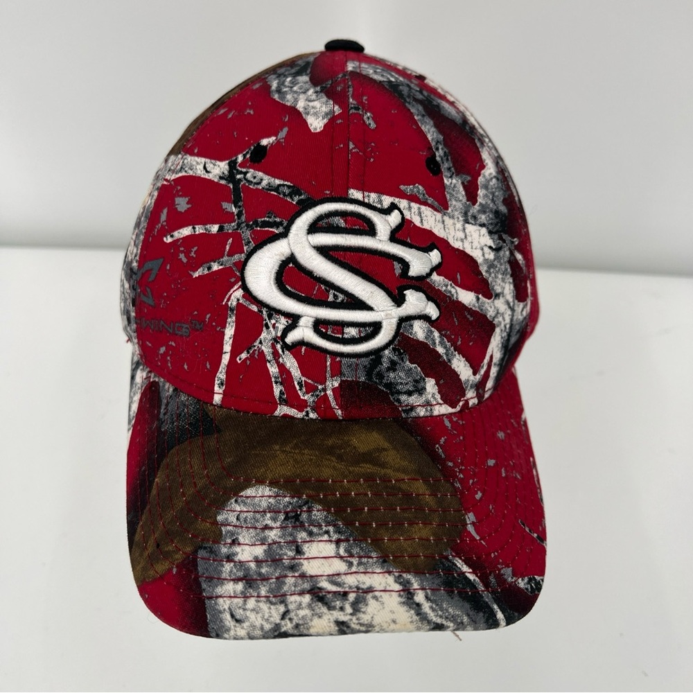 South Carolina SC Gamecocks Gameday  Red Camo Baseball Hat Zephyr Whitetails Cap